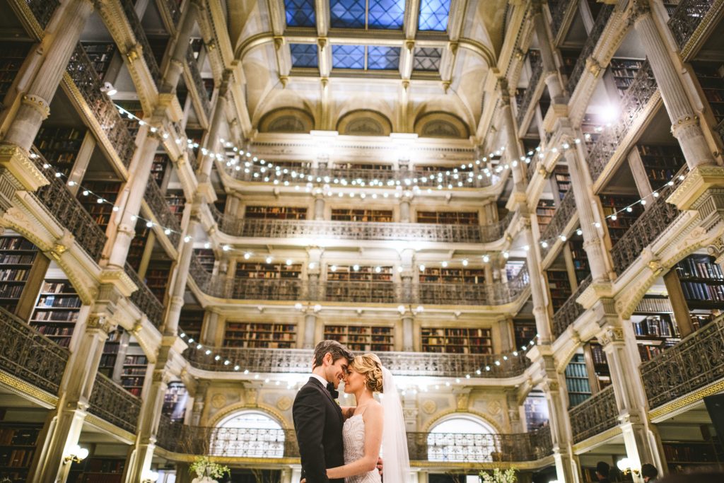 Bride and Groom in Reading Room